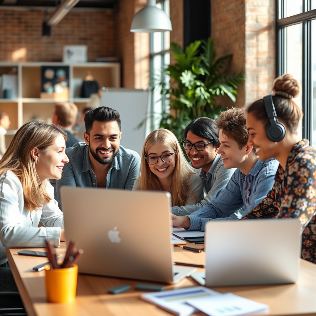 Group of people collaborating online